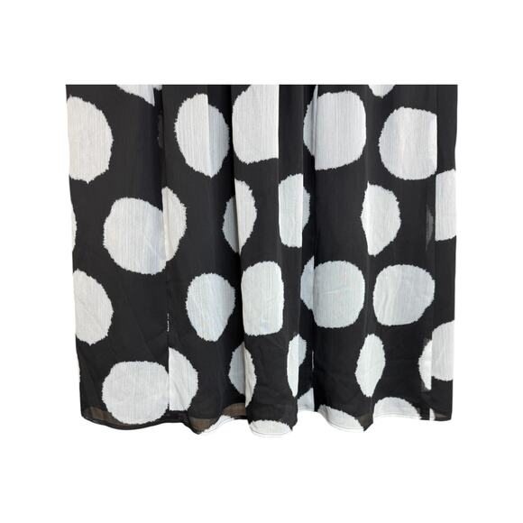 Lane Bryant Women's 20 Black White Polka Dot Flare Knee Length Skirt Stretch - Picture 5 of 7